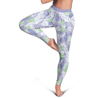 Anthurium Plumeria Lei Pastel Leggings Purple Hawaiian Splendid Palaka