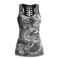 Aotearoa Maori Hei Tiki Hollow Tank Top Kiwikiwi Kowhaiwhai Puhoro Motif