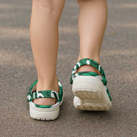 Aotearoa Maori Kowhaiwhai Clogs Shoes Kakariki Puhoro and Patiki LT9 - Polynesian Pride
