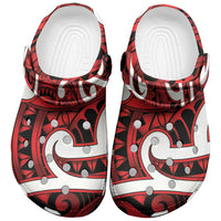 Aotearoa Maori Kowhaiwhai Clogs Shoes Whero Puhoro and Patiki LT9 Red - Polynesian Pride