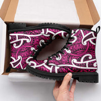 Aotearoa Maori Kowhaiwhai Leather Boots Mawhero Puhoro and Patiki LT9 - Polynesian Pride