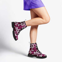 Aotearoa Maori Kowhaiwhai Leather Boots Mawhero Puhoro and Patiki LT9 - Polynesian Pride
