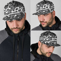 Aotearoa Maori Kowhaiwhai Snapback Cap Kiwikiwi Puhoro and Patiki