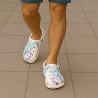 Aotearoa Maori Sea Animals Tribal Clogs Shoes Manta Ray and Shark Moko Pattern Sweet Pastel LT03 - Polynesian Pride