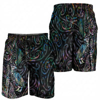 Aotearoa Moko Tribal Tattoo Shorts for Men New Zealand Maori Penguin and Fantail Paua Shell Style