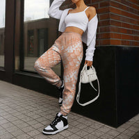 Apricot Mermaid Puakenikeni Maile Lei Jogger Pants