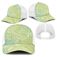 Baby Green Gradient Polynesia Baseball Net Cap Hawaiian Tribal Hammerhead Shark Tattoo - Polynesian Pride