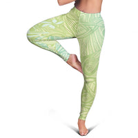 Baby Green Gradient Polynesia Leggings Hawaiian Tribal Hammerhead Shark Tattoo - Polynesian Pride