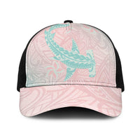 Baby Pink Gradient Polynesia Baseball Net Cap Hawaiian Tribal Hammerhead Shark Tattoo - Polynesian Pride