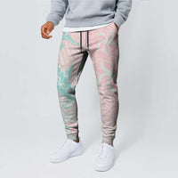 Baby Pink Gradient Polynesia Jogger Pants Hawaiian Tribal Hammerhead Shark Tattoo - Polynesian Pride