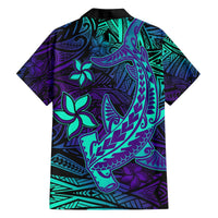 Purple Polynesian Family Matching Tank Maxi Dress and Hawaiian Shirt Tribal Hammerhead Shark LT14 - Polynesian Pride