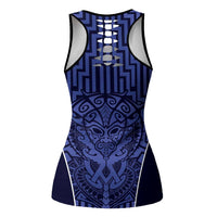 Basketball New Zealand Hollow Tank Top Blue Maori Ta Moko Indigenous - Polynesian Pride