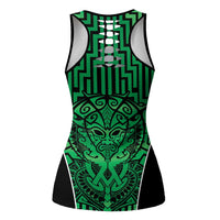 Basketball New Zealand Hollow Tank Top Green Maori Ta Moko Indigenous - Polynesian Pride