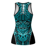 Basketball New Zealand Hollow Tank Top Teal Maori Ta Moko Indigenous - Polynesian Pride