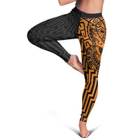 Basketball New Zealand Leggings Gold Maori Ta Moko Indigenous - Polynesian Pride