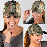 Beige Aotearoa Kowhaiwhai Pattern Classic Cap NZ Maori Quilt Style LT14 - Polynesian Pride