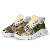 Beige Aotearoa Kowhaiwhai Pattern Clunky Sneakers NZ Maori Quilt Style - Polynesian Pride