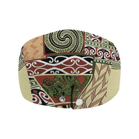 Beige Aotearoa Kowhaiwhai Pattern Jeff Hat NZ Maori Quilt Style - Polynesian Pride