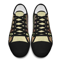 Beige Aotearoa Kowhaiwhai Pattern Low Top Shoes NZ Maori Quilt Style - Polynesian Pride