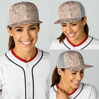 Beige Gradient Polynesia Baseball Net Cap Hawaiian Tribal Hammerhead Shark Tattoo - Polynesian Pride