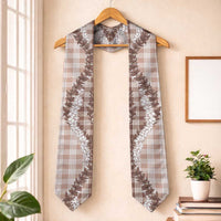 Beige Hawaii Palaka Graduation Stole Hawaiian Honohono Lei