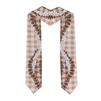 Beige Hawaii Palaka Graduation Stole Hawaiian Honohono Lei