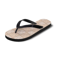Beige Palaka Quilt Hawaii Flip Flops Traditional Hawaii-plaid Pattern - Polynesian Pride