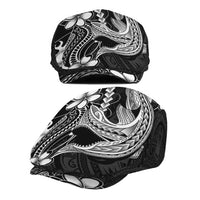Black Aloha Hawaii Jeff Hat Polynesian Shark Tattoo With Plumeria LT14 - Polynesian Pride