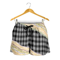 Black Palaka Hawaii Leis Elegant Vibes Shorts for Women