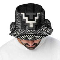 Black Taniko Aotearoa Bucket Hat Niho Taniwha Mix Poutama LT14 - Polynesian Pride