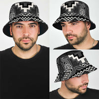 Black Taniko Aotearoa Bucket Hat Niho Taniwha Mix Poutama LT14 - Polynesian Pride