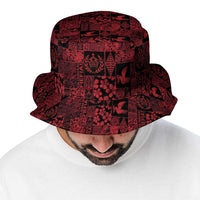 Black Tonga Kilisimasi Fiefia Bucket Hat Pacific Patchwork Xmas Vibes - Polynesian Pride