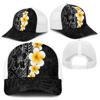 Black Tropical Plumeria With Galaxy Polynesian Art Baseball Net Cap - Polynesian Pride