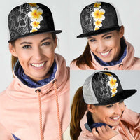 Black Tropical Plumeria With Galaxy Polynesian Art Mesh Trucker Cap - Polynesian Pride