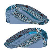 Blue Aotearoa Kowhaiwhai Pattern Jeff Hat NZ Maori Quilt Style - Polynesian Pride