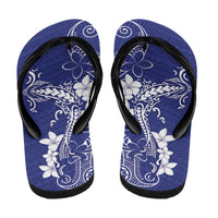 Blue Hawaii Flip Flops Hammerhead Shark Tattoo Curve Polynesian - Polynesian Pride