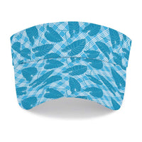 Blue Hawaii Kalo Palaka Motifs Sun Visor Cap Hawaiian Taro Leaves Elegant Vibes