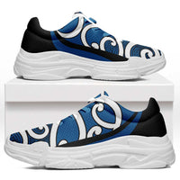 Blue Maori Koru New Zealand Chunky Sneakers