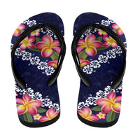 Blue Polynesia Flip Flops Plumeria Hibiscus Tropical Vibes - Polynesian Pride