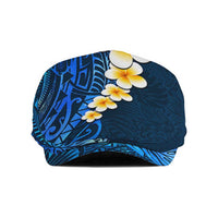 Blue Polynesia Jeff Hat Plumeria Tropical Leaves Galaxy Polynesian Art - Polynesian Pride