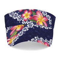 Blue Polynesia Sun Visor Cap Plumeria With Hibiscus Pattern Tropical Vibes LT14 - Polynesian Pride