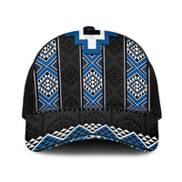 Blue Taniko Aotearoa Baseball Net Cap Niho Taniwha Mix Poutama - Polynesian Pride