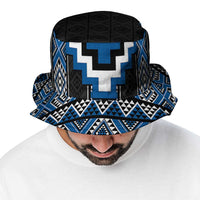 Blue Taniko Aotearoa Bucket Hat Niho Taniwha Mix Poutama LT14 - Polynesian Pride