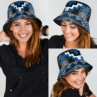 Blue Taniko Aotearoa Bucket Hat Niho Taniwha Mix Poutama LT14 - Polynesian Pride