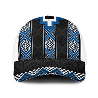 Blue Taniko Aotearoa Mesh Trucker Cap Niho Taniwha Mix Poutama - Polynesian Pride