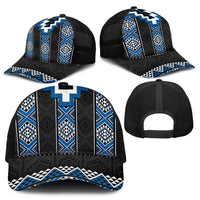 Blue Taniko Aotearoa Mesh Trucker Cap Niho Taniwha Mix Poutama - Polynesian Pride