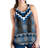 Blue Taniko Aotearoa Women Racerback Tank Niho Taniwha Mix Poutama LT14