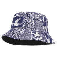 Blue Tonga Kilisimasi Fiefia Bucket Hat Pacific Patchwork Xmas Vibes - Polynesian Pride