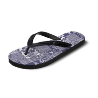 Blue Tonga Kilisimasi Fiefia Flip Flops Pacific Patchwork Xmas Vibes - Polynesian Pride