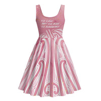 Breast Cancer Awareness Maori Midi Dress Kia Kaha Kia Maia Kia Manawanui - Polynesian Pride
